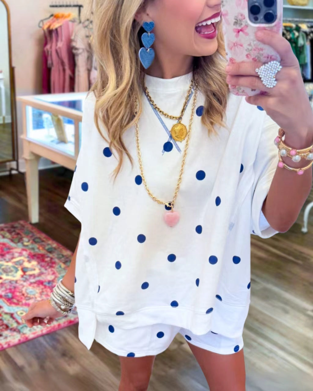 Stylish Polka-Dot Shorts Set