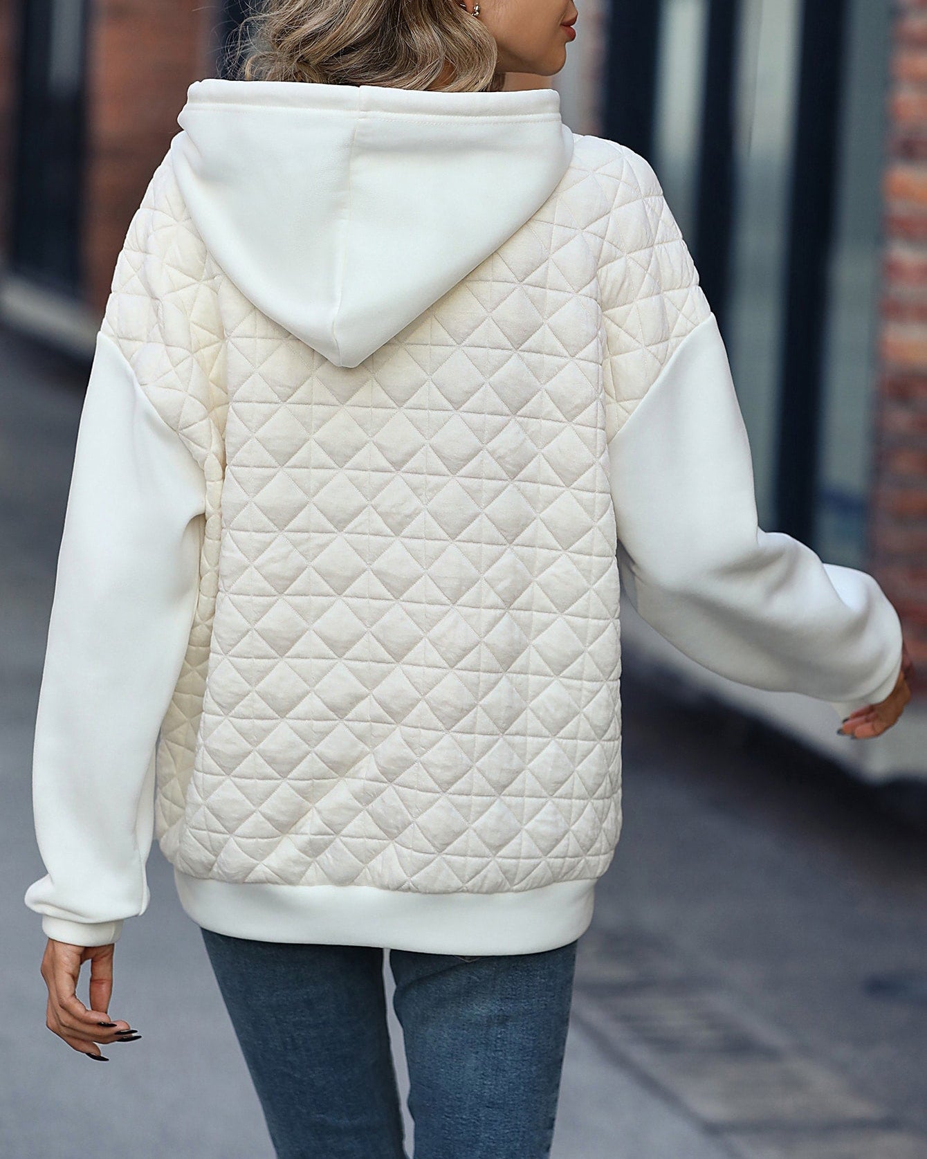 Textured Patchwork Hoodie