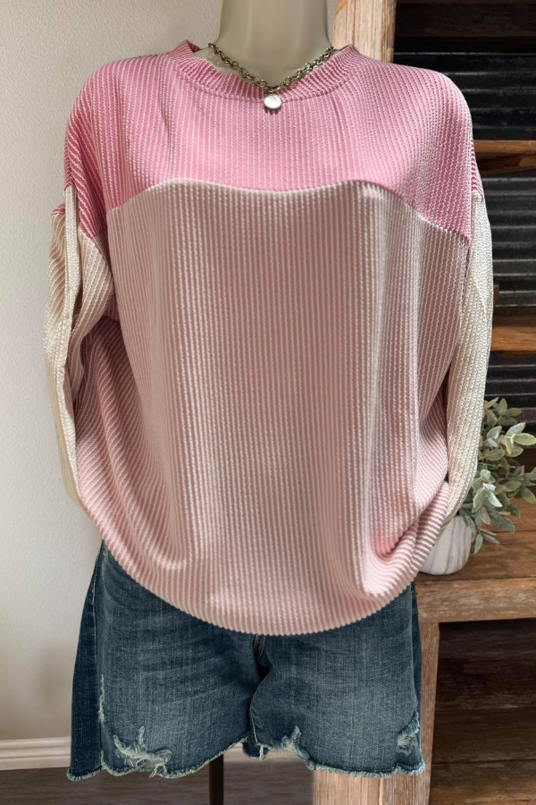 Colorblock Ribbed Top