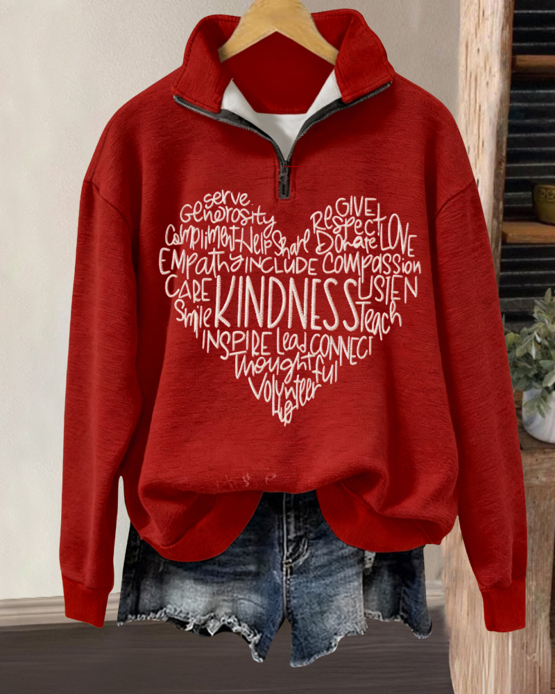 Kindness Heart Half-zip Pullover