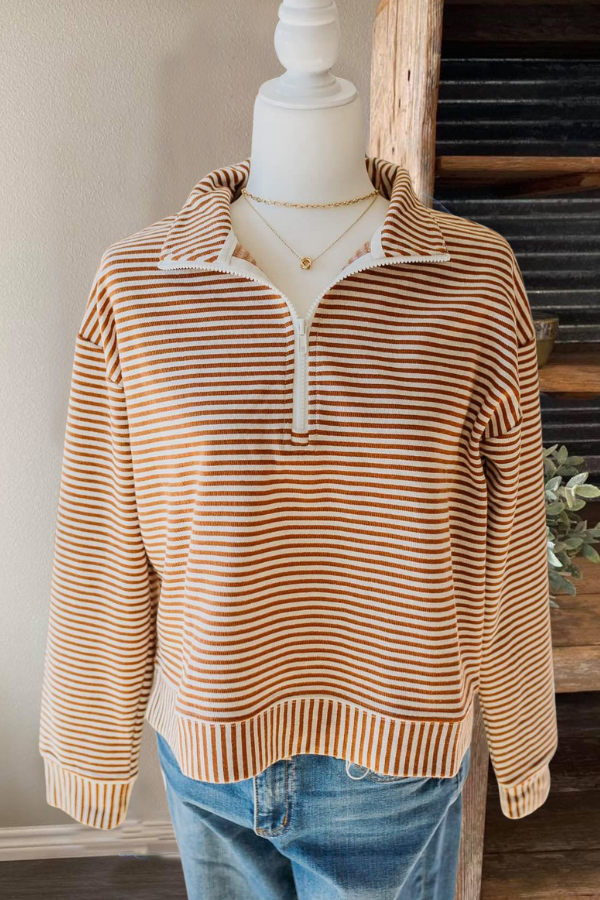 Classic Stripe Half-Zip Pullover