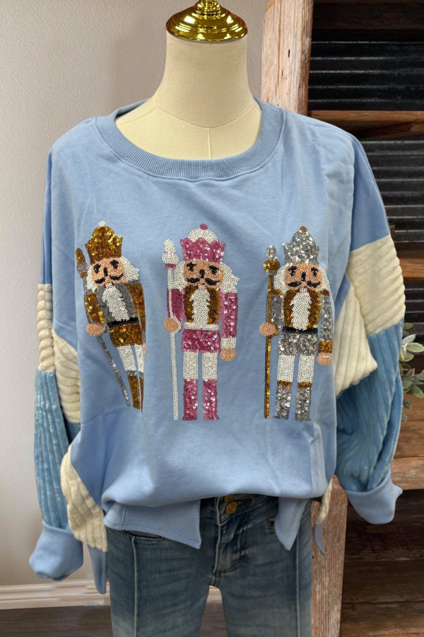 Nutcracker Sequined Patchwork Sweatshirt