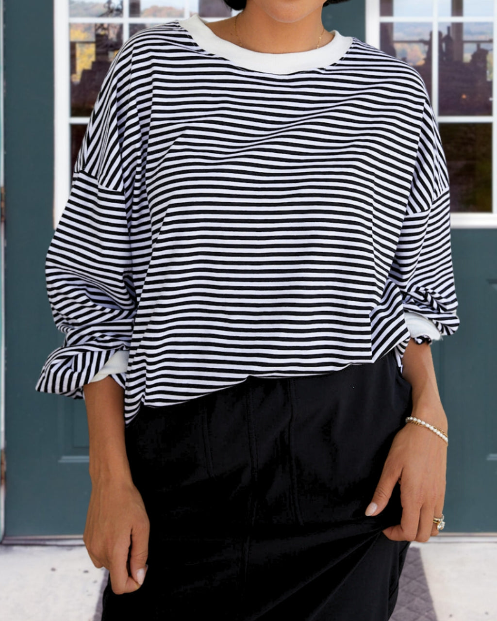 Classic Striped Relaxed Pullover