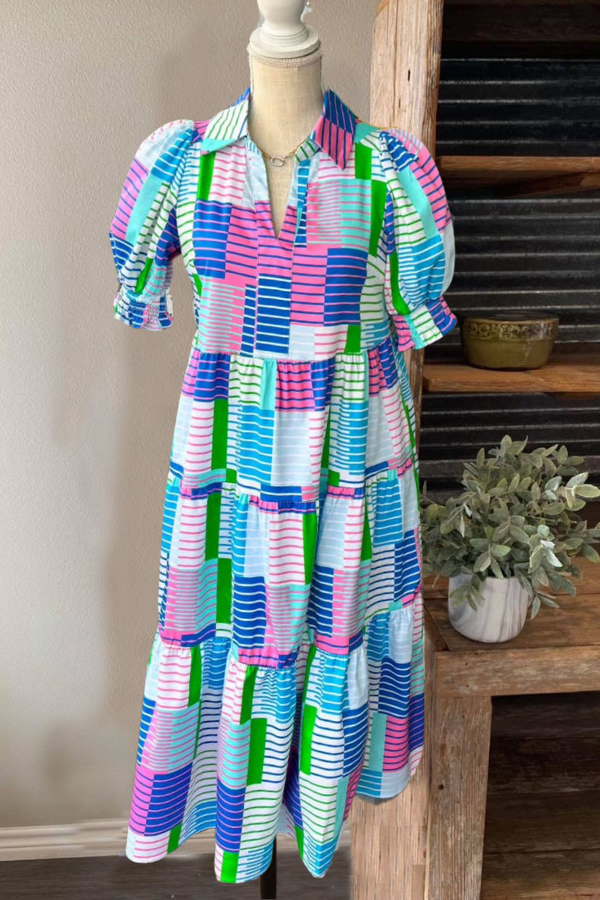 Fun Colorful Striped Dress