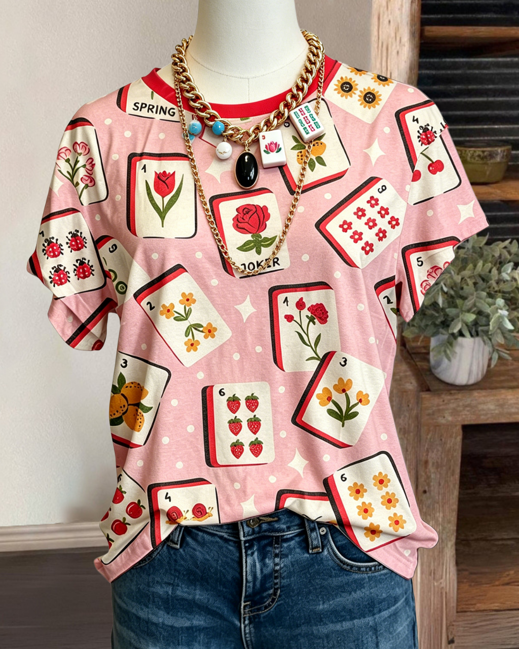 Floral Mahjong Crewneck Tee