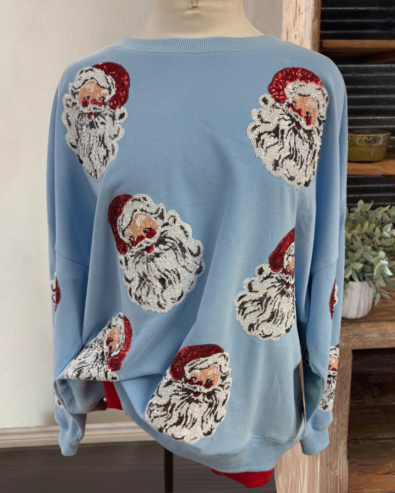Fun Santa Claus Sequined Sweatshirt