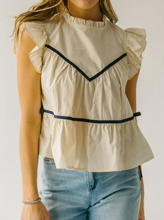 Ruffle Lace-up Top