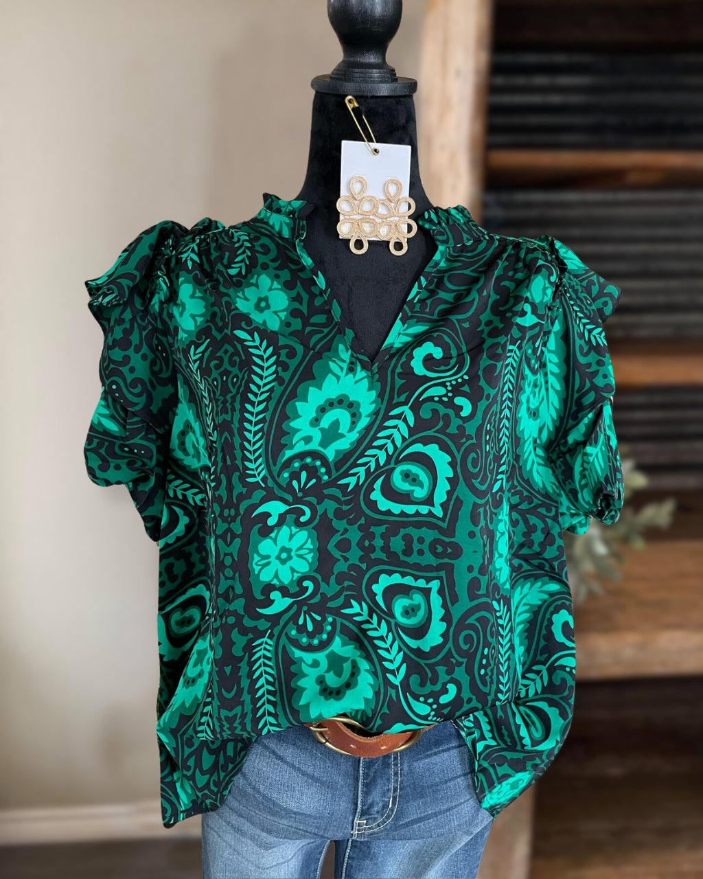 Hunter Green Paisley T-Shirt