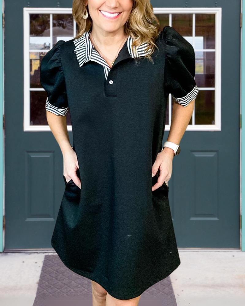 Everyday Contrast Collar Dress