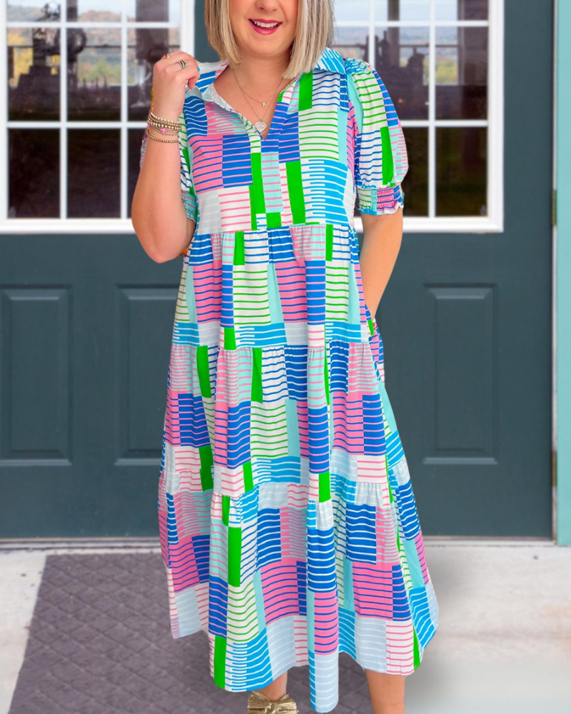 Fun Colorful Striped Dress