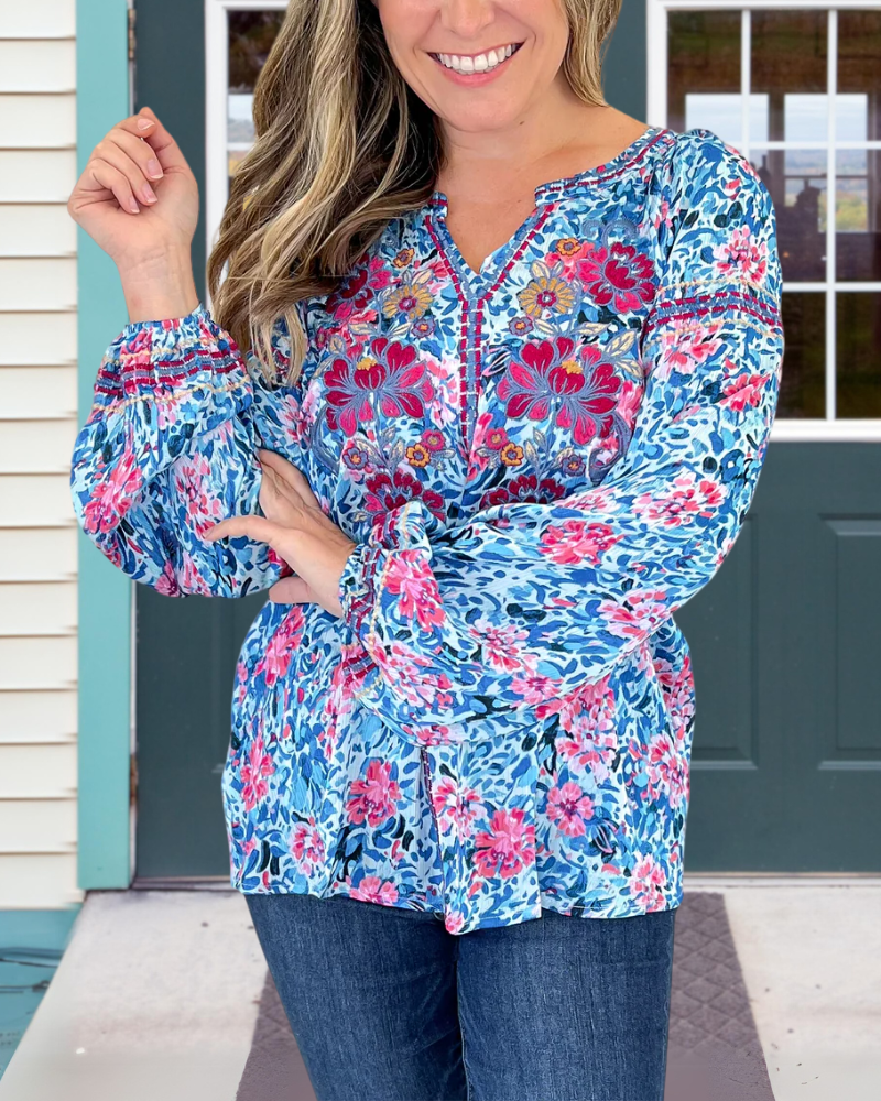 Embroidered Floral Blouse