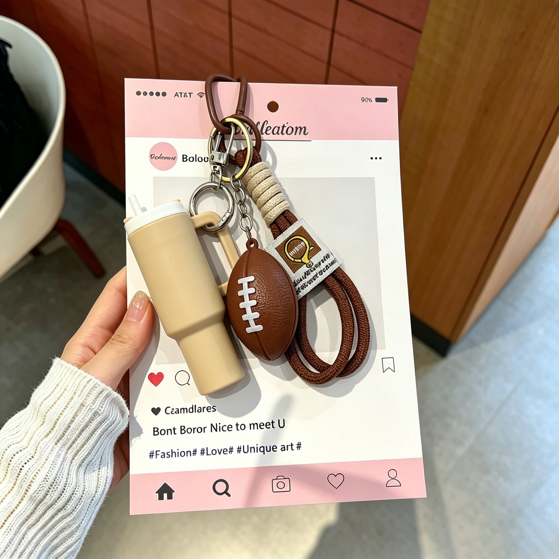 Football Water Bottle Charm