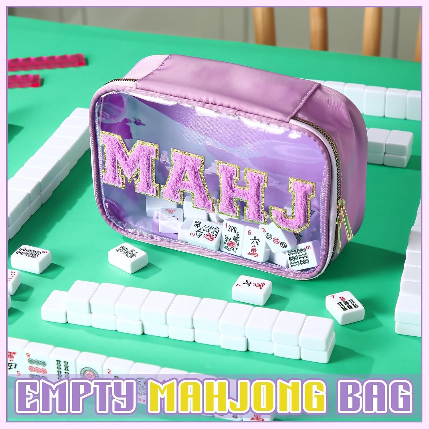 Mahjong Zipper Storage Bag