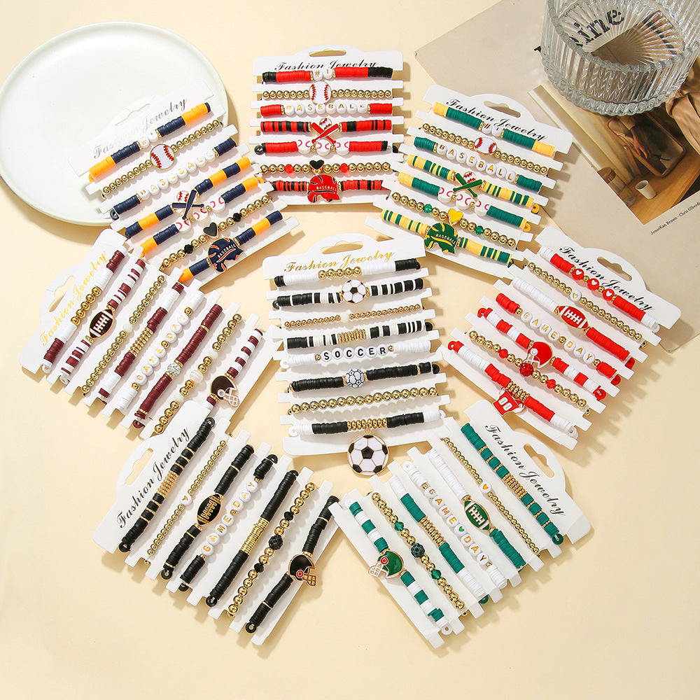 "Game Day" Football-Themed Layered Bracelet