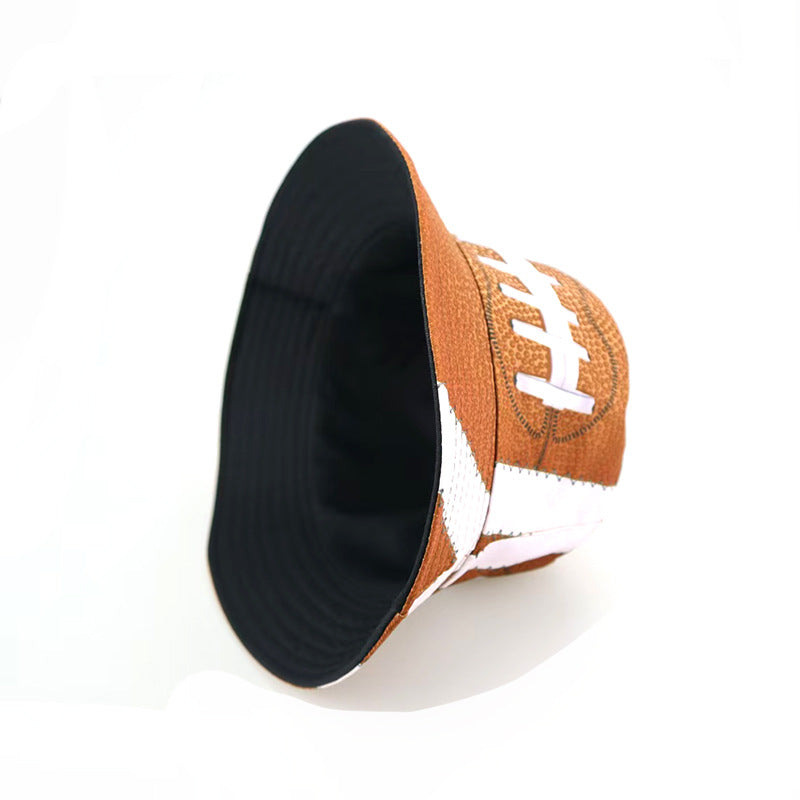 Football-textured Stitched Bucket Hat