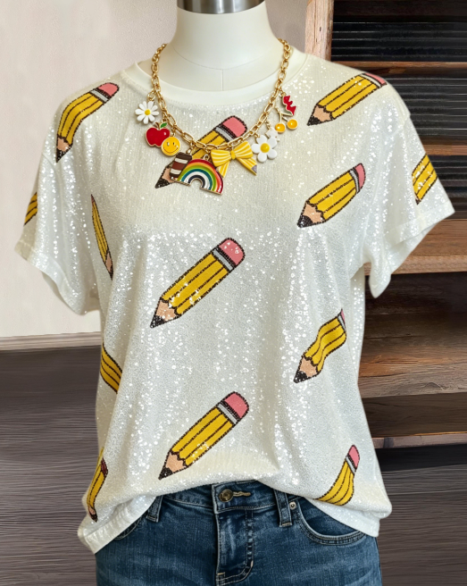 Sparkling Pencil Sequin Top
