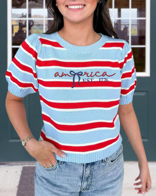 American Striped Knit Top