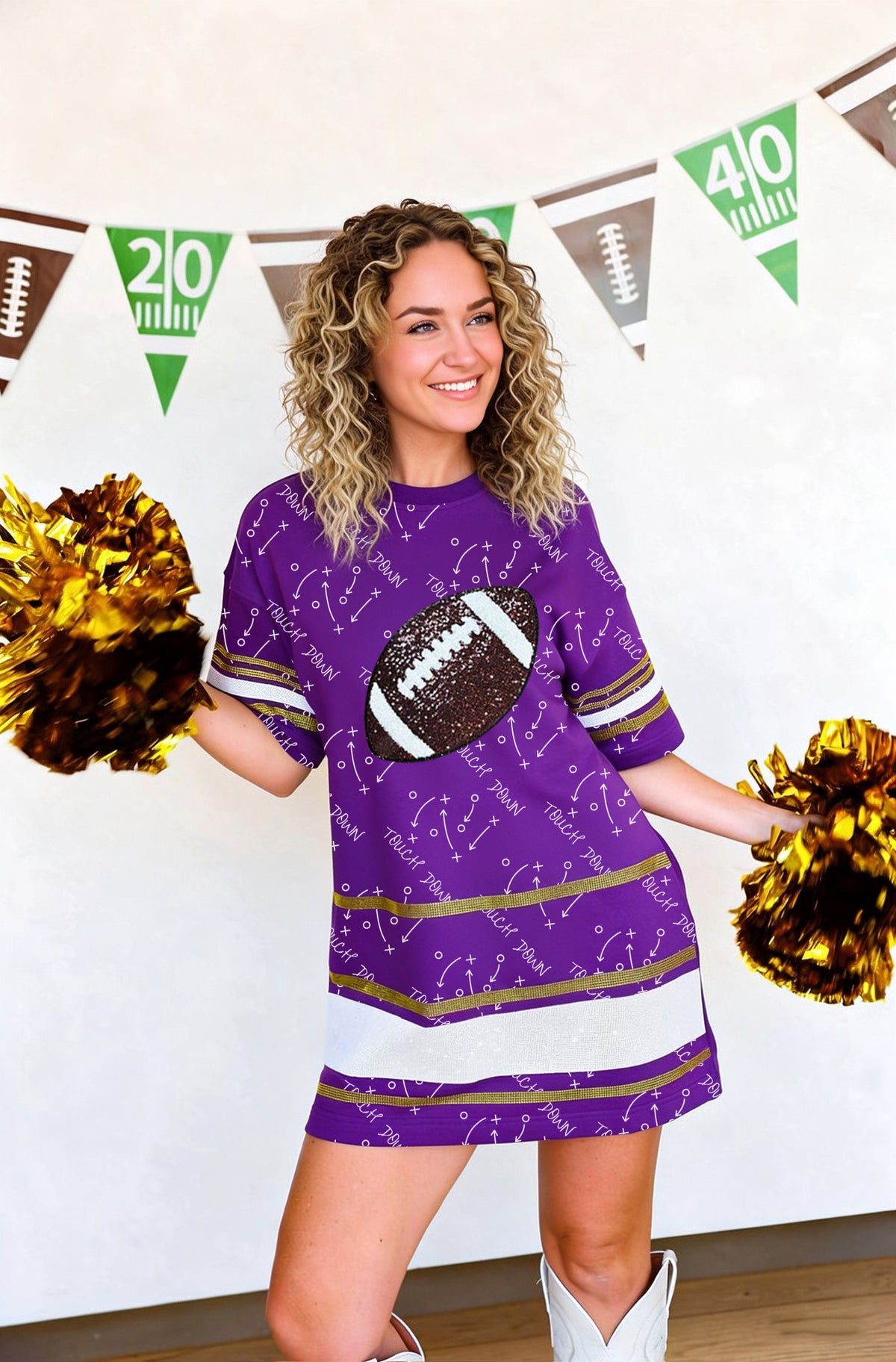 TOUCHDOWN Sequin Football Dress