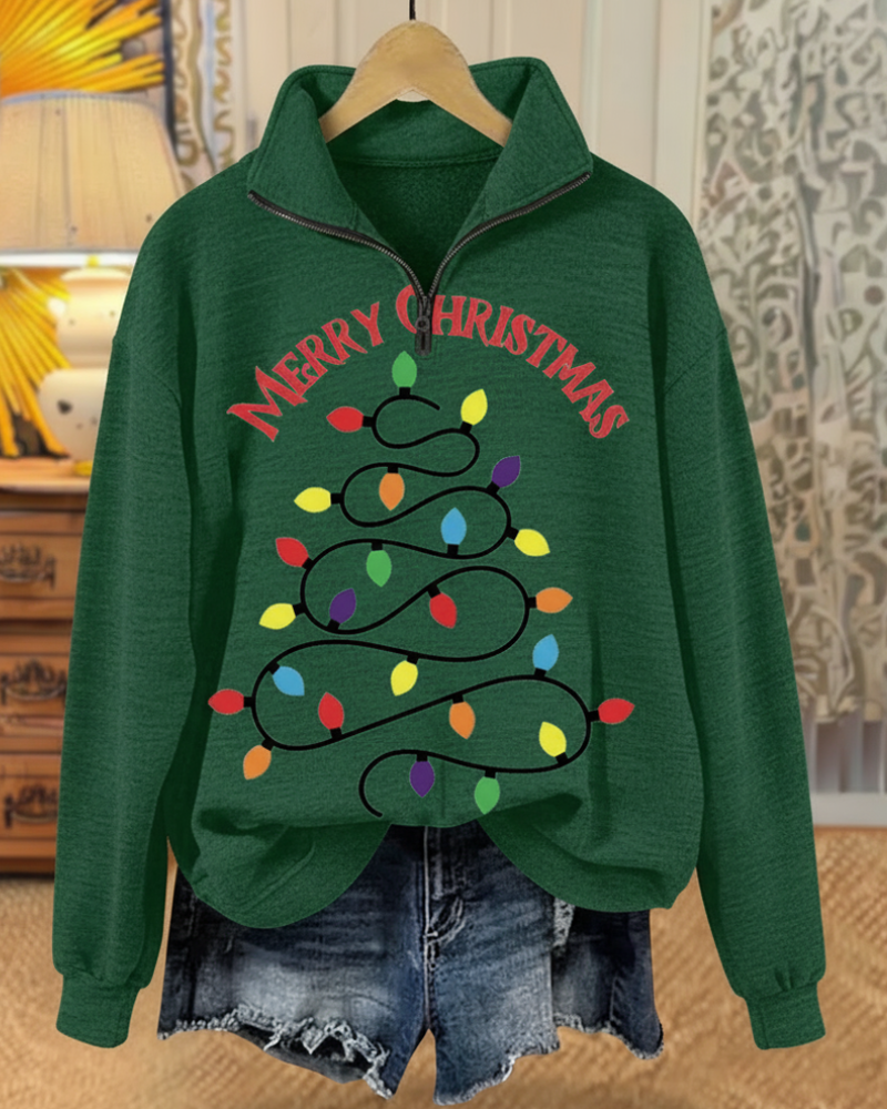Christmas Tree Lights Half-Zip Pullover