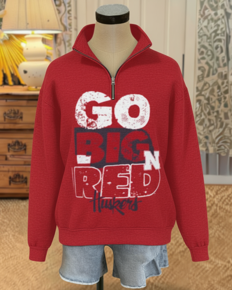 Huskers Go Big Red Half-Zip Pullover