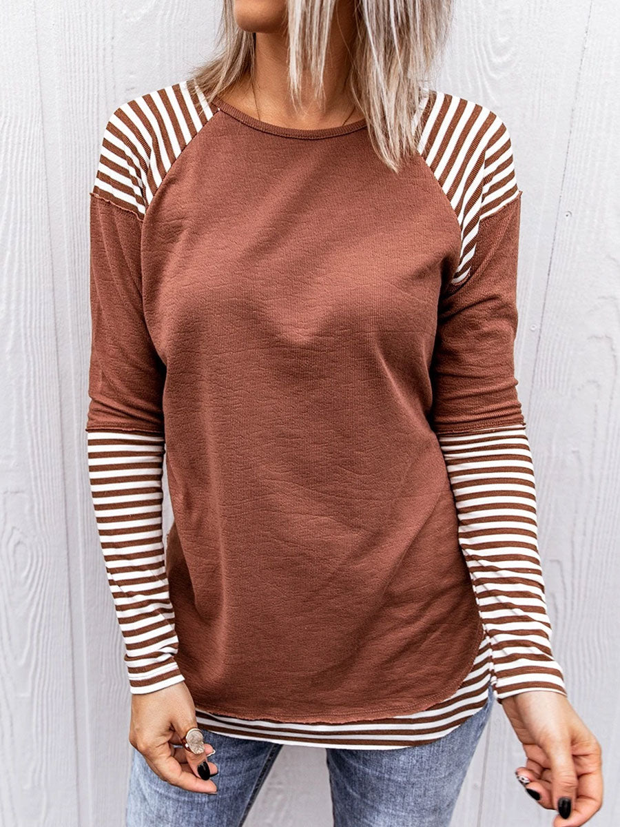 Striped long-sleeved sweater