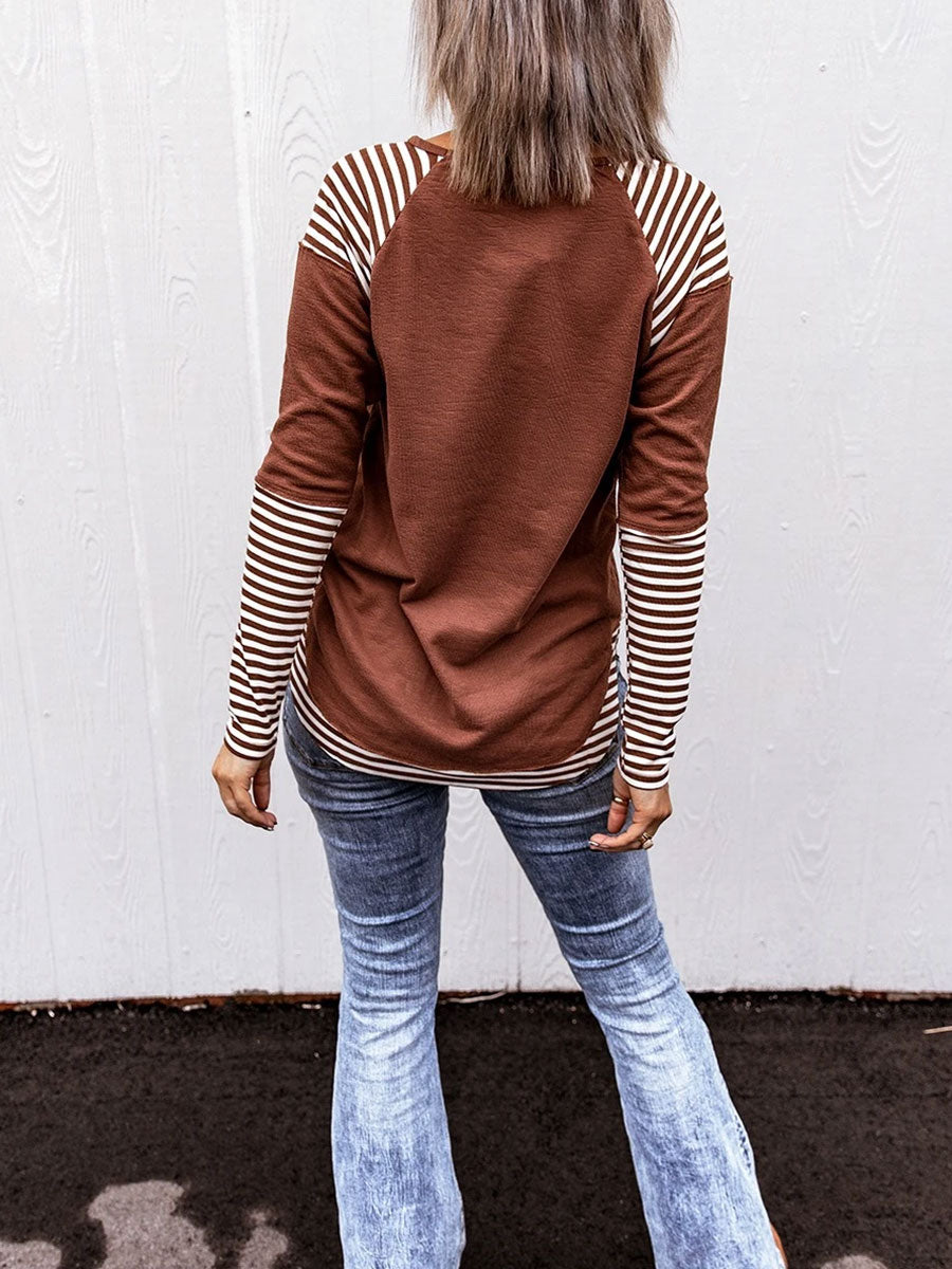 Striped long-sleeved sweater