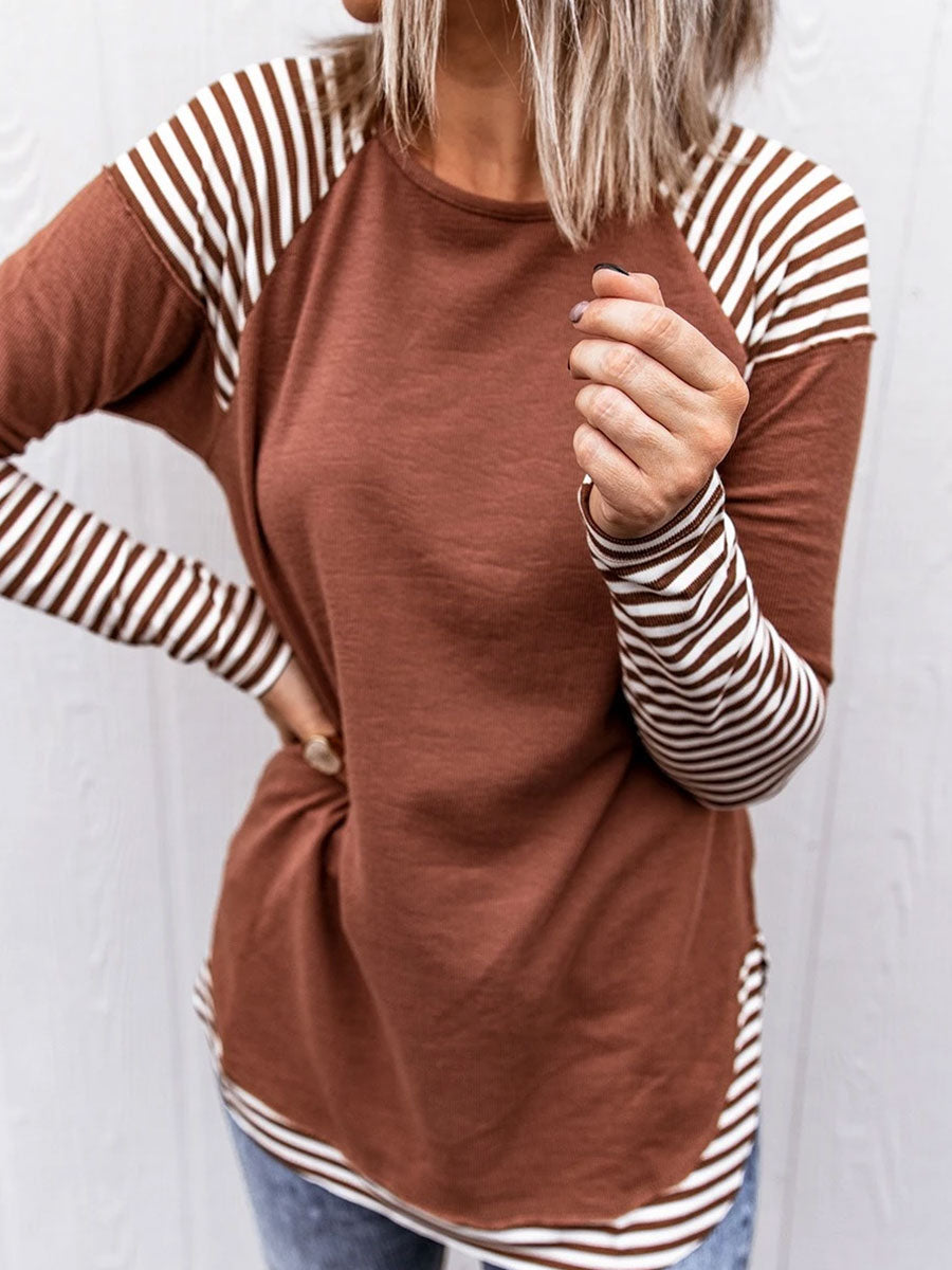 Striped long-sleeved sweater