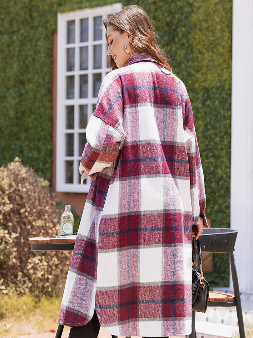 Long Cozy Plaid Shacket