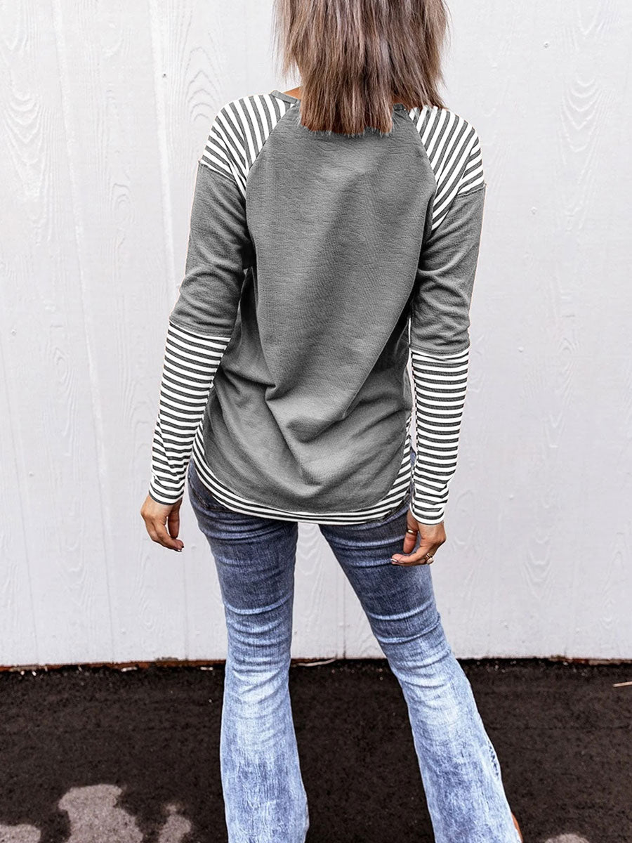 Striped long-sleeved sweater