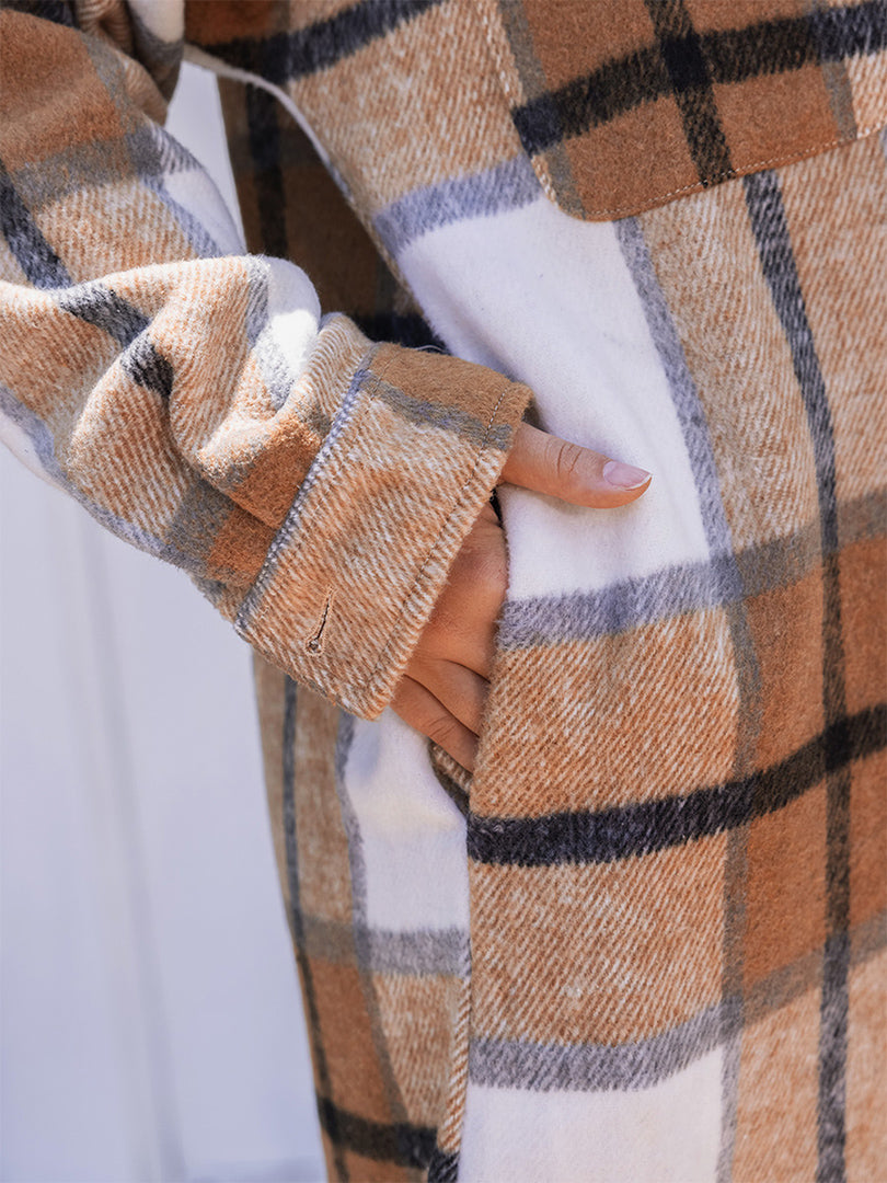 Long Cozy Plaid Shacket