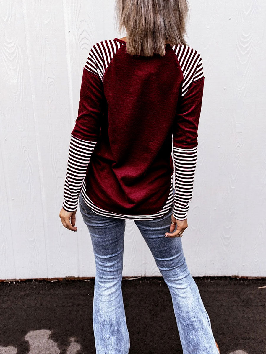 Striped long-sleeved sweater