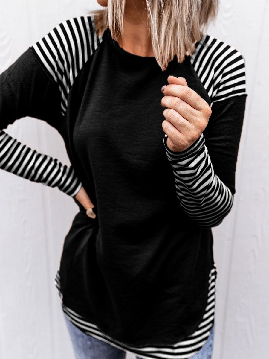 Striped long-sleeved sweater