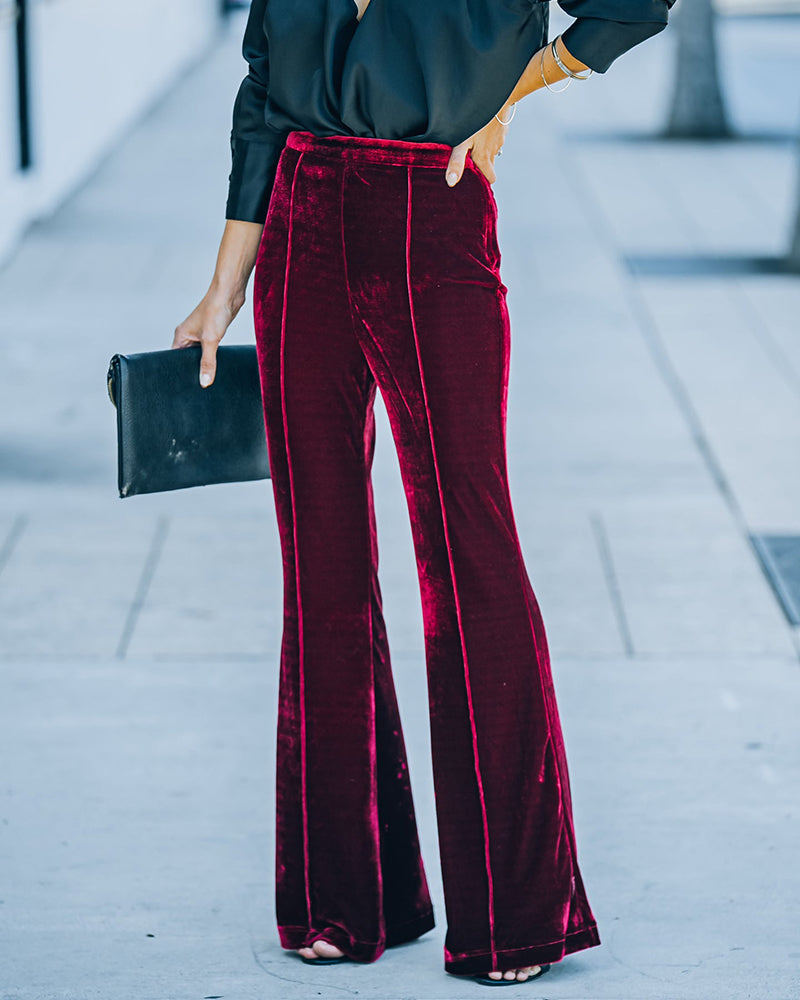 Velvet Flare Pants