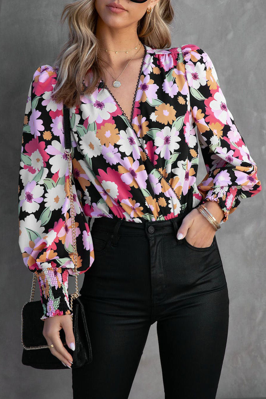 Black Floral Top