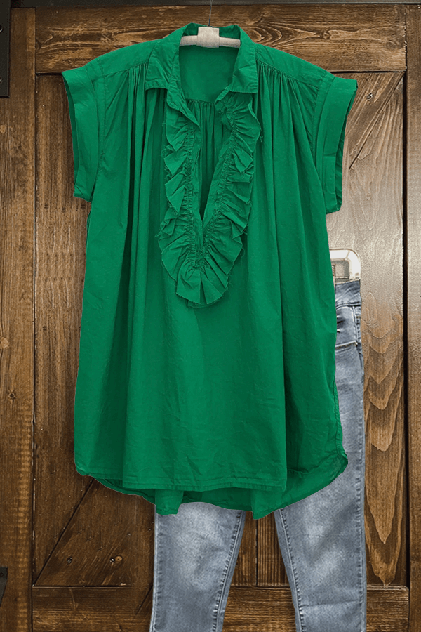 Ruffled Neckline T-shirt