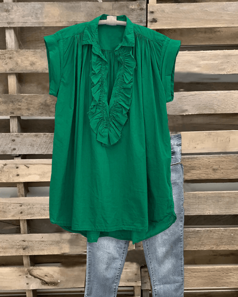 Ruffled Neckline T-shirt