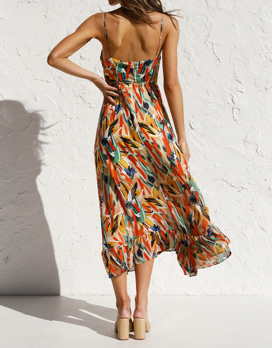 Spring Swallow Sling Floral Dress